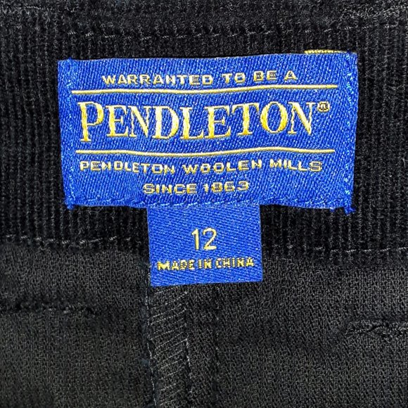 Pendleton Jeans Pants Size 12 Black Corduroy - Picture 3 of 5